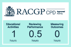 Badge: CPD accredited for 1 Educational Activity hour and 30 minutes Reviewing Performance.